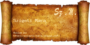 Szigeti Mara névjegykártya